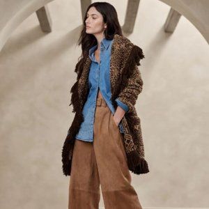 NWT New Banana Republic Arelia Geometric Jacquard Fringe Cardigan Size XS